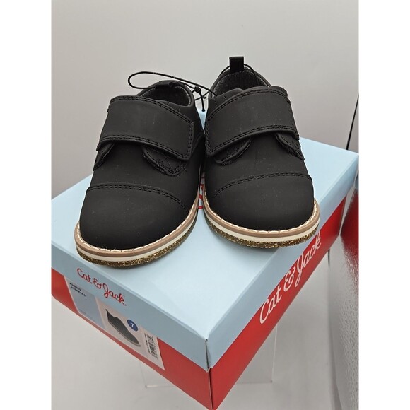 Toddler Adonis Derby Shoes Black- Cat & Jack Size 7 New With Box - Picture 5 of 7